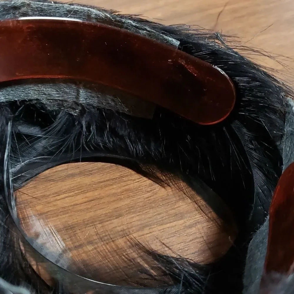 Vintage Raven Feather Head Hair Band / Head Piece - Picture 8 of 9